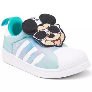 adidas Kids Sneakers - White and Blue with Mickey Design